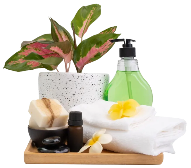 Produits de spa et plantes